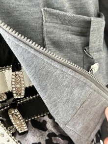 Sunspun Plus Size Women Gray Knit Casual Jacket - Grey - View 8