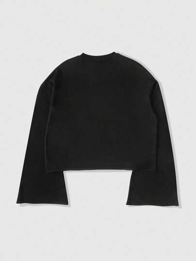 Street Life T-shirt décontracté à manches évasées avec imprimé figuratif, automne