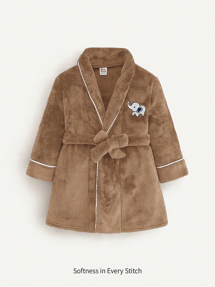 Cozy Pixies Accappatoio in flanella con motivo a elefante cartoni animati per bambino