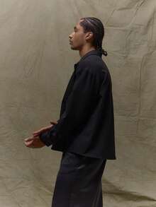 Musero Relaxed Fit Long Sleeve Collard Front Centre Button Up Shirt Double Sided Buttons Style Fall Autumn Winter