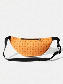 LOONEY TUNES X SHEIN Women's Fashion Casual Halloween Pumpkin Cartoon Pattern Waist Bag - Multicolor - View 4