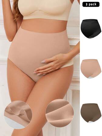 Moonlight & Mama 3 件/包高腰孕妇内衣，简约时尚休闲日常穿着