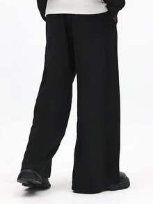 SUMWON Wide Leg Pleated Dress Pants Formal Business Trousers With Button Closure Office Wear Professional Menswear - Black - View 6