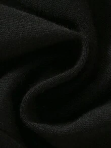 SHEIN T-shirt nera a maniche corte con stampa grafica di Babbo Natale e omini di pan di zenzero, adatta per ragazze, ideale per feste e raduni natalizi - nero - Visualizzare 4
