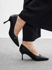 CUCCOO BIZCHIC Black Pointed Toe High Heel Pumps, Sexy Stiletto Heels For Women, Suitable For Outdoor, Commute, Party, Banquet For Christmas Spring Shoes - Black - View 3