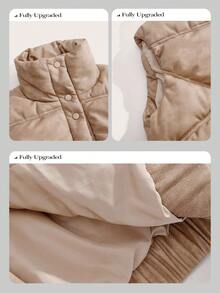 Anewsta 女式纯色简约无袖棉背心 - 棕色 - 查看 5