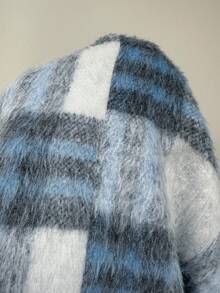 Sunnyshic 蓝白格子休闲外套，带衬里，秋冬款 - 藍白色 - 查看 7