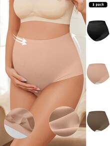3 件/包高腰孕妇内衣，简约时尚休闲日常穿着