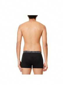 3 Pack Men's Elastic Letter Waist Casual Sports Briefs - White/Black/Andover - View 4