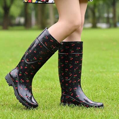 Bota De Lluvia Impermeable para dama, duraderas y resistentes al desgaste, antideslizantes, aptas para días lluviosos y soleados, diseño de suela antideslizante para mayor tracción, fácil de limpiar, diseño de punta redonda para comodidad del pie, material suave y flexible para un uso cómodo Otoño-Invierno