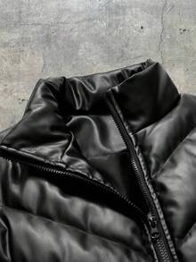 AXEPEAK Chaqueta casual de invierno para hombre de unicolor con cremallera y cuello