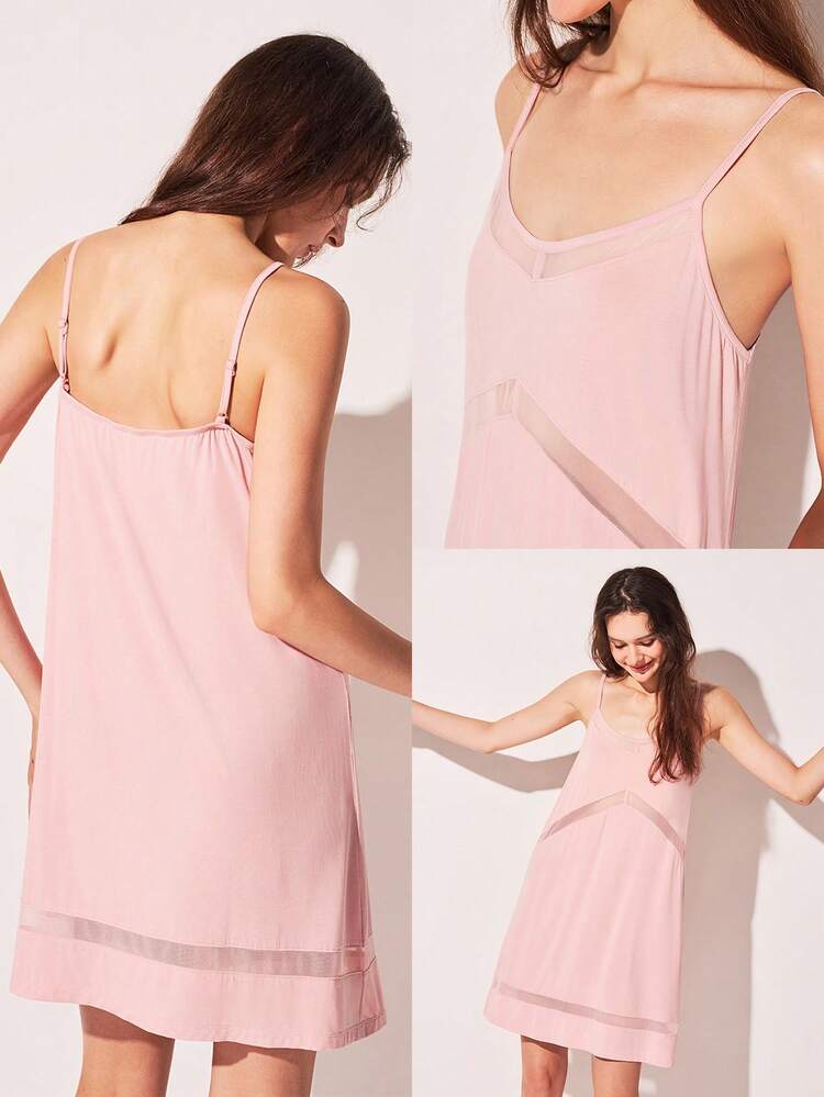 Cloud Soft Mesh Detail Camisole Nightdress