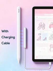 JMMO Caneta Stylus Compatível com Lápis para iPad com Carregamento Magnético e Sem Fio, com Cabo de Carregador Magnético, com Rejeição de Palma, Sensibilidade à Inclinação, Funciona para iPad Air 3/4/5, iPad Mini 5/6, iPad 6/7/8/9/10, iPad Pro 11", iPad Pro 12.9", 90mAh - Visão 4