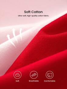 LUVLETTE Plus 3-Pack Cotton High Waist Briefs Women Underwear Panties Set-Pastel Color Christmas Pajamas Style 2025