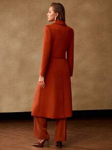 MOTF PREMIUM WOOL PEAK COLLAR DOUBLE BREASTED OVERCOAT, FALL WINTER