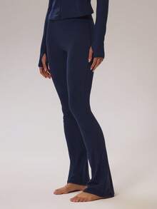 Musera Sport Sport Brushed Fitted Flared Yoga Pants Autumn Fall  Active Sport Gym Workout Lounge Fitness Daily Casual - Navy Blue - View 4