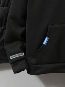 3pcs/Set Teenage Boys Casual Sports Thick Quilted Sleeveless Vest Jacket, Hooded Pullover Sweatshirt, And Outdoor Drawstring Pants, Autumn/Winter