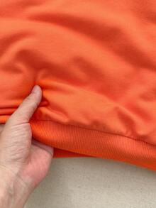 Blossori Kleine Mädchen Lässig Pullover mit Kürbis-Buchstaben-Stickerei, Rundhalsausschnitt, Langarm - Orange - Übersicht 7