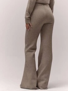 MUSERA Dzianinowe spodnie ze ściągaczem w pasie, szerokie nogawki, luźne, tylko spodnie, jesień, stare pieniądze, urocze, wiejskie, rustykalne, z powrotem do szkoły, swobodne, domowe spodnie dla kobiet, toffi, eleganckie, wieczorowe, na imprezę, nowy rok, święto dziękczynienia