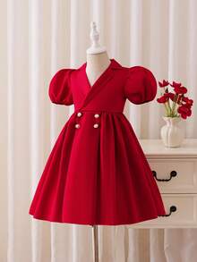 Glamorique Kids Young Girls Dresses Christmas Dress - Red - View 4