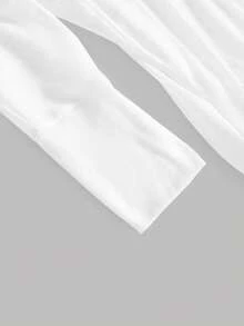 ROMWE Grunge Punk Romantic Punk Cross & Letter Print Off Shoulder Batwing Sleeve Women Long Sleeve Mini Dress - White - View 3