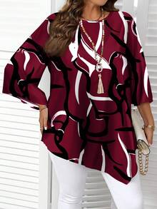 EMERY ROSE Plus Size Blouses Tunic Tops For Women Asymmetrical Blouse Tunic Blouse/Fall/Winter Thanksgiving Shirt New Year Look Stylish Women's Blouses  Stylish Clothing Collection - Burgundy - View 4