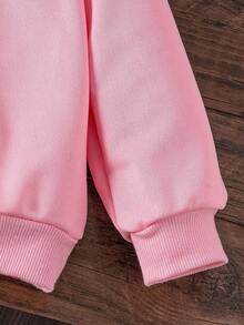 Young Girl Cartoon K-POP Girl Print Hoodie With K-POP Character And Logo, Pink, Suitable For Autumn/Winter Outfits