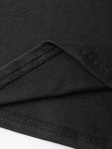 EMERY ROSE Áo thun Believe Rhinestone Bling cỡ lớn dành cho nữ, Áo thun Believe Christmas, Áo thun Snowflake Winter Bling, Áo thun Giáng sinh cổ tròn tay ngắn dành cho nữ, Áo thun lấp lánh ngày lễ - màu đen - Xem 5