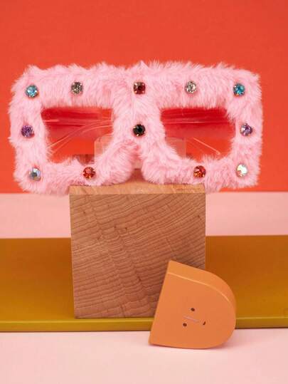 Joivida 1 pièce Monture de lunettes décorative surdimensionnée et veloutée, style pour les femmes. Basiques pour Halloween, tenues d'automne/hiver, tenues casual chic, cadeaux Y2K pour l'été, la plage, les vacances, l'extérieur, les voyages