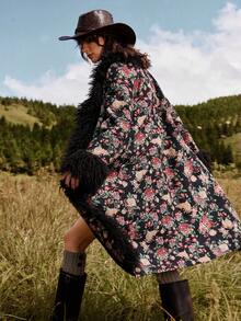 Bohemela 度假长袖提花梭织长款女士常规夹克秋冬女士服装 - 黑色 - 查看 4