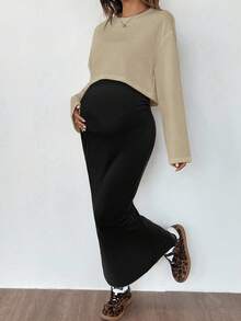 SHEIN 插肩袖上衣搭配纯色修身吊带背心连衣裙，秋季孕妇装两件套 - 彩色 - 查看 6