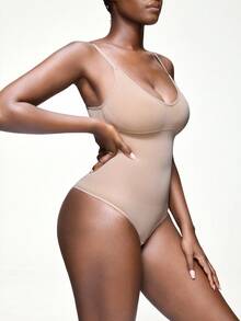 SHAPORA Bộ 2 áo liền quần định hình màu trơn không đường may cho nữ - Nhiều màu - Xem 5