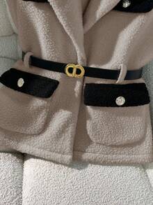 GlowEve Fashionable Sleeveless Color Block Jacket For Commuting, Autumn/Winter - Grey - View 4