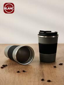 不銹鋼咖啡杯保暖馬克防滑旅行車保溫瓶 - 灰色 - 查看 4