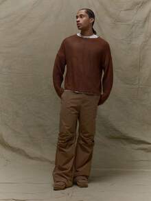 Musero Long Sleeve Lightweight Crew Neck Numbered Applique Back Detailing Winter - Coffee Brown - View 3