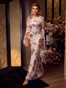 MOTF Soiréza 女士亮片刺绣优雅长款舞会礼服 - 彩色 - 查看 6