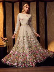 MOTF Soiréza WOMEN'S PARTY FLORAL EMBROIDERED LONG PROM DRESS - Multicolor - View 4