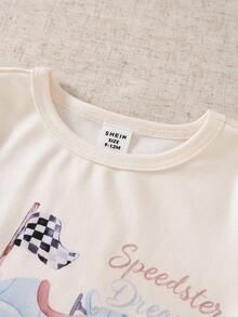 Conjunto de 4 piezas de ropa casual para bebé niño, que incluye top de manga larga y pantalones pijama body - Multicolor - Ver 4