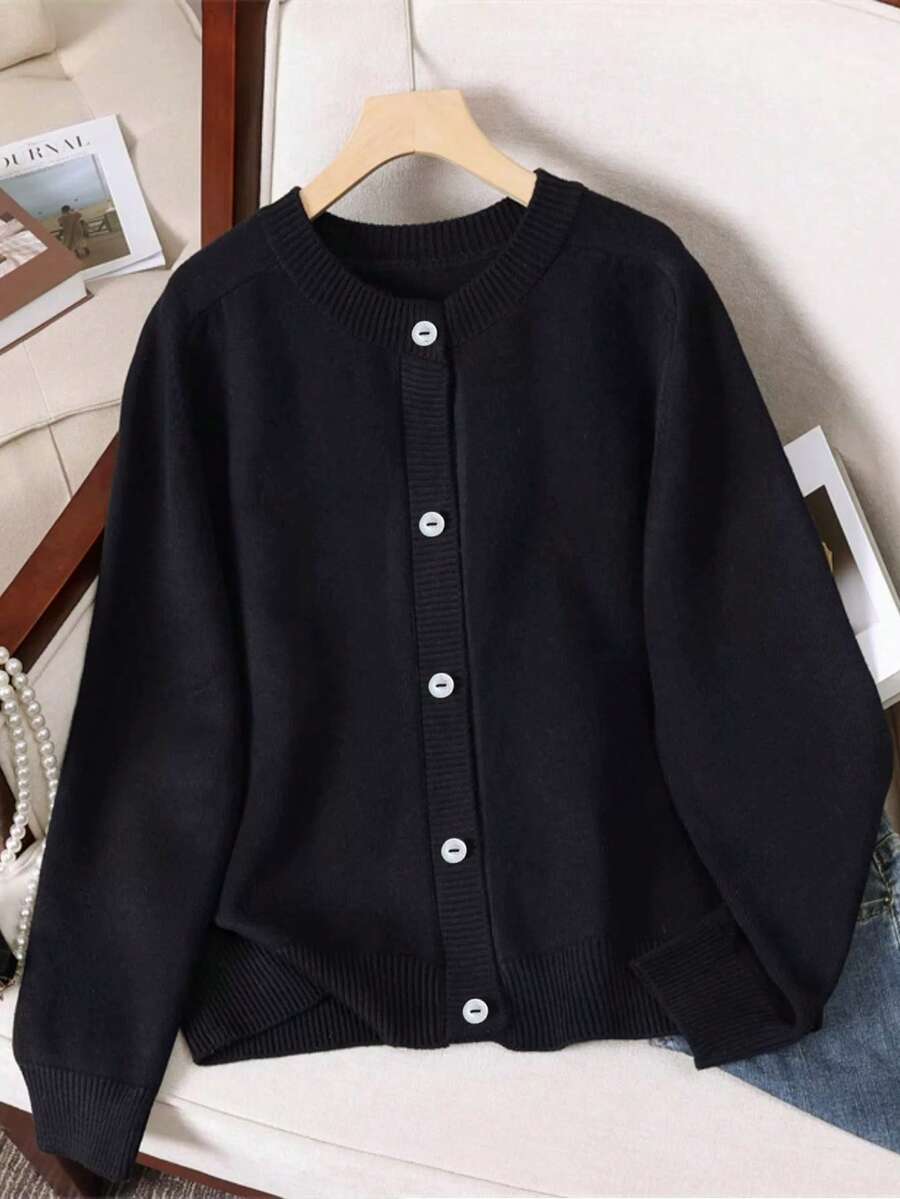 EMERY ROSE Plus Size Cardigans - Black - View 1