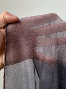 Maweii Đầm dài gợi cảm, hơi xuyên thấu, chất liệu lưới, in họa tiết bất đối xứng, xếp ly ở vai, tay áo loe lệch, eo ôm sát, gấu đầm xòe, thích hợp cho mùa xuân/thu, nghỉ dưỡng và du lịch hè. - Nhiều màu - Xem 7