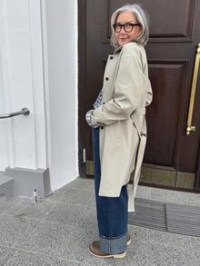 Vivie Lora Women's Sleeve Patchwork Windbreaker Jacket Women Coats - Khaki - View 7