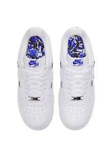 空军一号 '07 LX HO20 女鞋女孩运动跑步鞋休闲运动鞋篮球户外活动鞋，白色 CT1990-100 - 白色/超皇家藍/黑/白色 - 查看 3