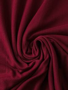 DreamSkyne 女士加大码宽松圆领长袖连衣裙，适合圣诞节勃艮第酒红色长款女装 - 紅色 - 查看 5