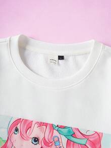 My Little Pony X SHEIN Men's Casual Cute Pony Print Crew Neck Sweatshirt, Autumn - White - View 3