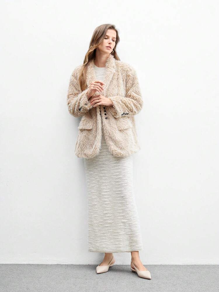 CUCCOO BIZCHIC Zapatos planos de mujer con puntera puntiaguda y tacón bajo, cómodos zapatos casuales de color albaricoque, adecuados para el trabajo y el transporte