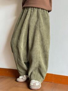 SHEIN 男童休闲灯芯绒宽松裤