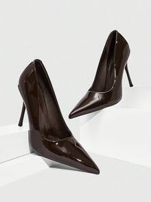 CUCCOO SZL Giày cao gót mũi nhọn Stiletto dành cho nữ, thích hợp để đi làm, hẹn hò, tiệc tùng và các dịp khác - Cà phê nâu - Xem 7