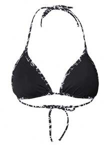 Calvin Klein Women's Swimsuit Tops Black White - Blanco y Negro - Ver 5