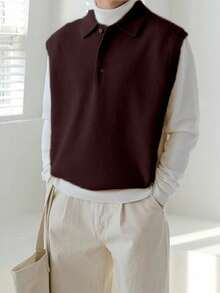 Claim Dot Áo len cổ polo dệt kim màu nâu cà phê cho nam, mùa đông - Cà phê nâu - Xem 4