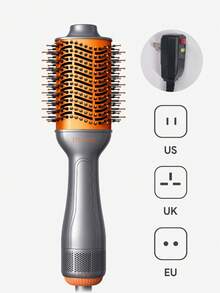 JMMO 一步式丰盈热风梳，热风梳，吹风造型梳，轻松打造沙龙级造型，四合一吹风造型器，可吹干、拉直、卷发、打造蓬松造型，内置护发成分，令秀发亮泽柔顺，快速吹干，三档温度可调，不拉扯、不打结、不缠绕，适用于各种长度和质地的卷发造型，适合时尚女性化妆、派对、海滩、旅行、露营等户外活动。